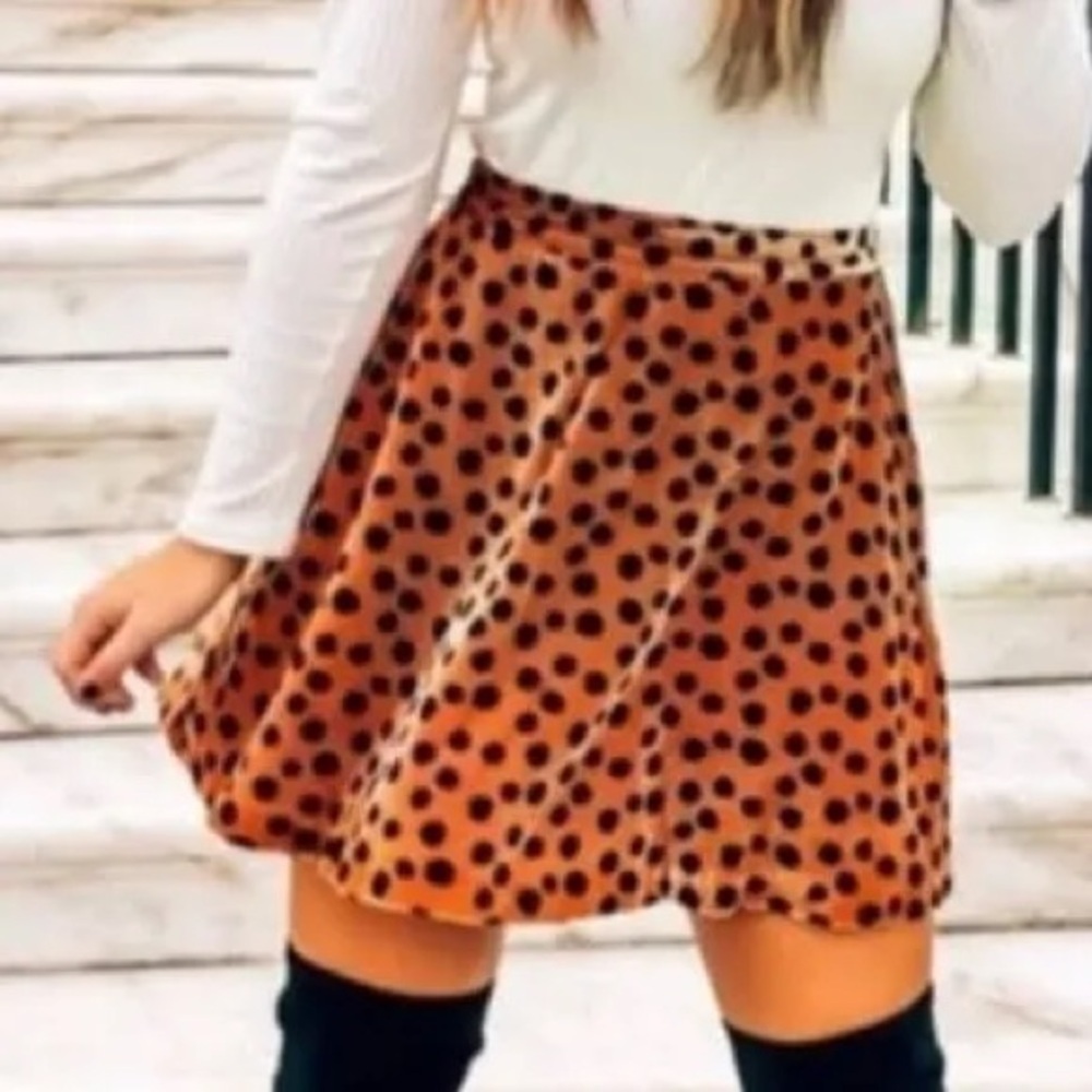 FINAL PRICE Madewell Brown and Black Polka Dot A-Line Skirt